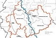 Karte der Region Köln/Bonn auf der die Ville- und Bördelandschaft und das Rheinische Revier ist