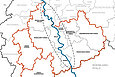 Karte der Region Köln/Bonn auf der die Rheinschiene eingegrenzt ist