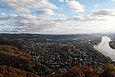 Blick auf Bad Honnef und den südlichen Rheinabschnitt der Region Köln/Bonn